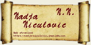 Nadja Niculović vizit kartica